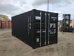 20-FOOT BLACK SHIPPING CONTAINER – NEW